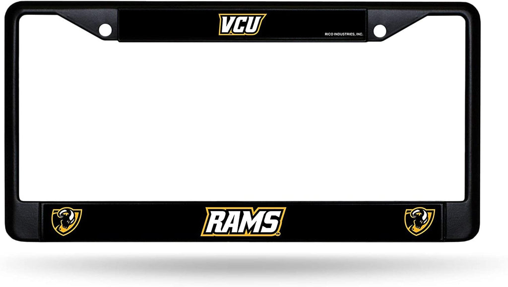 Virginia Commonwealth University Rams Vcu Black Metal License Plate Frame Chrome Tag Cover 6x12 Inch