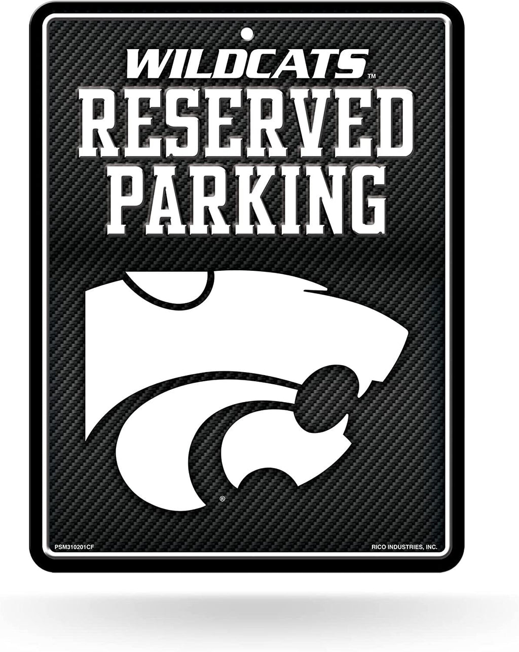Kansas State University Wildcats Metal Parking Novelty Wall Sign 8.5 x 11 Inch Carbon Fiber Design