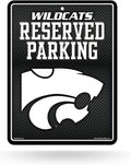 Kansas State University Wildcats Metal Parking Novelty Wall Sign 8.5 x 11 Inch Carbon Fiber Design