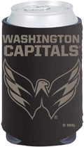 Washington Capitals 2-Pack CAN Tonal Black Logo Beverage Insulator Neoprene Holder Cooler Coolie Hockey