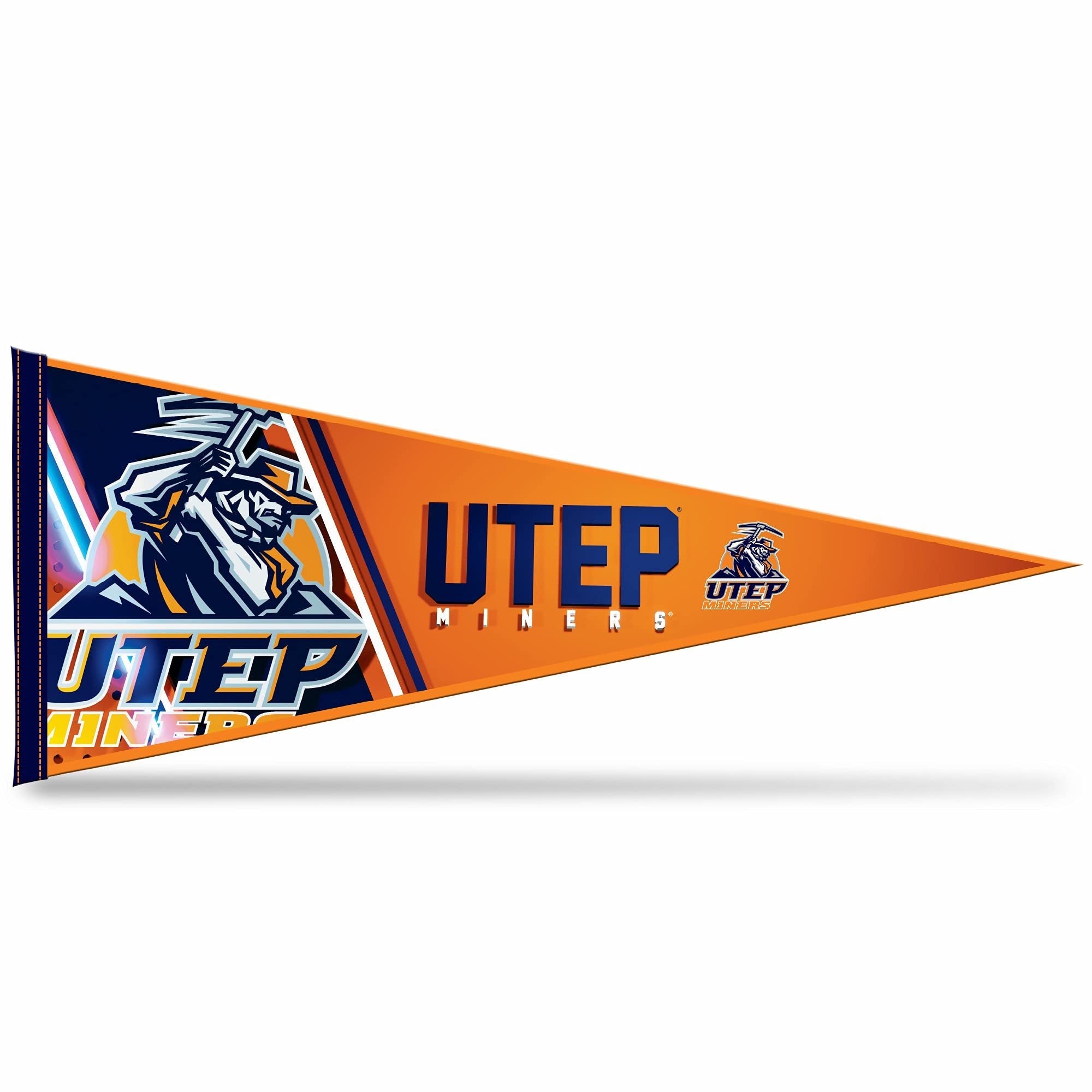 Rico Industries NCAA Texas-El Paso Miners Primary 12" x 30" Soft Felt Pennant - EZ to Hang - Home Décor (Game Room, Man Cave, Bed Room)