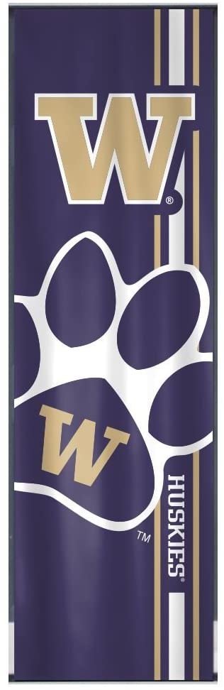 University of Washington Huskies Door Banner Flag, 84 x 24 Inch, Elastic Straps on Back, House or Office