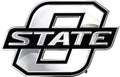 Oklahoma State University Cowboys Premium Solid Metal Raised Auto Emblem, Big O Logo, Shape Cut, Adhesive Backing