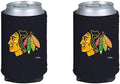 Chicago Blackhawks Pair of 12oz Drink Can Cooler Insulated Neoprene Beverage Holder, Logo Design