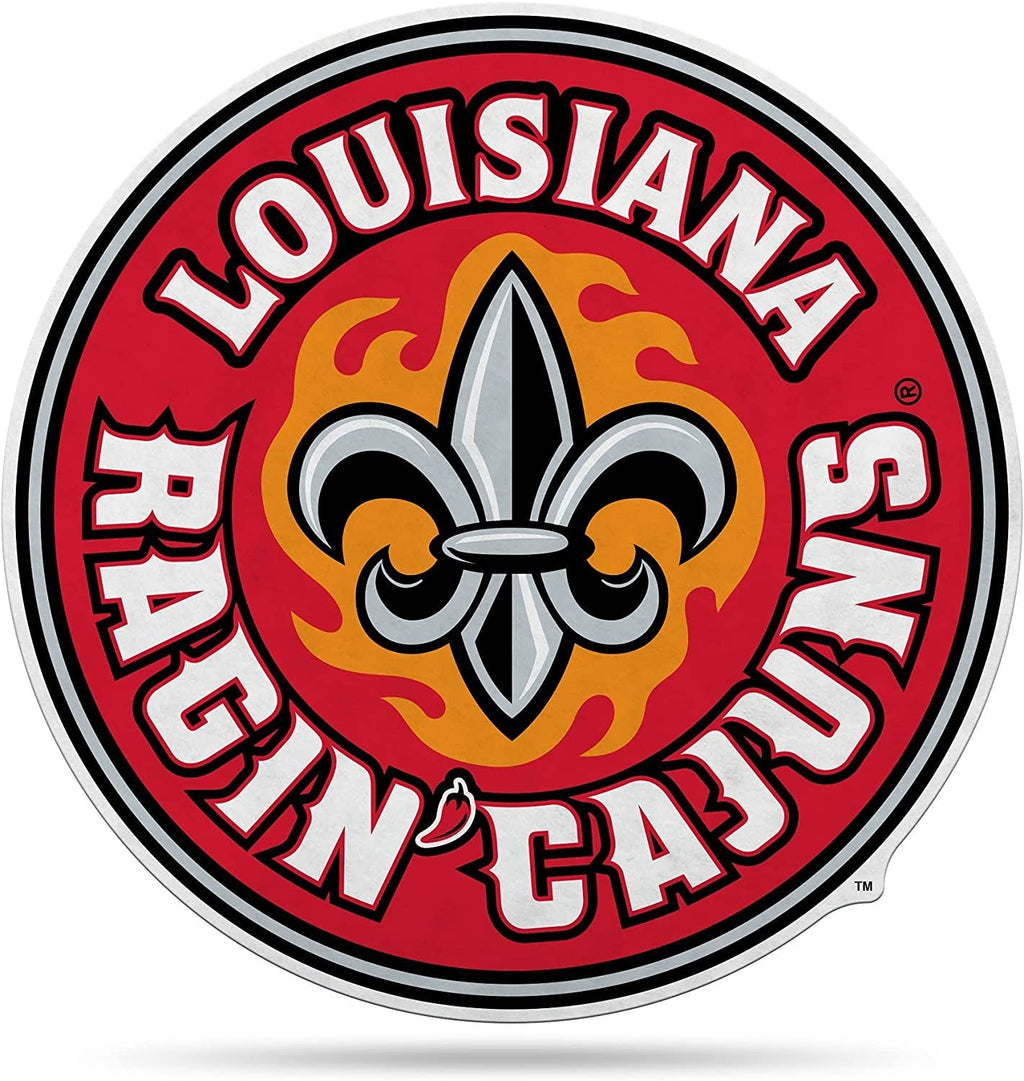 Rico Industries NCAA Louisiana-Lafayette Ragin Cajuns Shape Cut Mascot Pennant - Home, Living Room, Bedroom, Mancave Decor - Soft Felt Material - Made