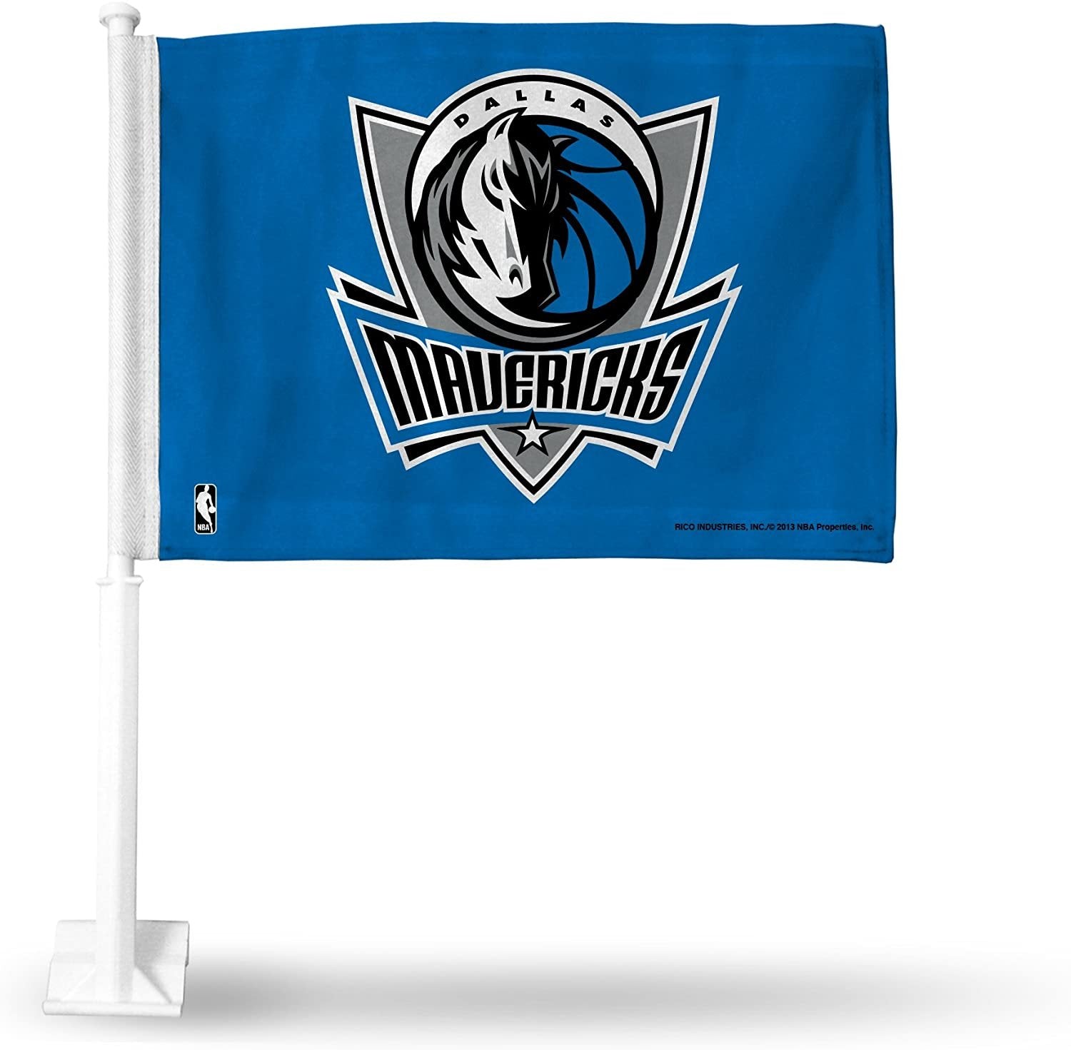 Dallas Mavericks Premium Double Sided Car Flag Banner, Includes Plastic Display Pole