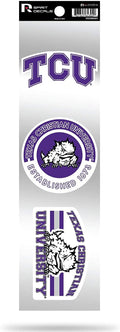 Texas Christian Horned Frogs TCU Triple Retro Throwback Spirit Decals Flat Vinyl Auto Home Sticker Sheet University of