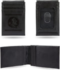 Florida State University Seminoles Premium Black Leather Wallet, Front Pocket Magnetic Money Clip, Laser Engraved, Vegan