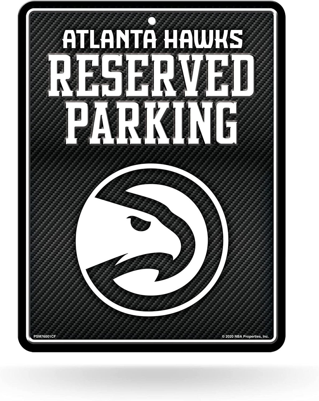 Atlanta Hawks Metal Parking Novelty Wall Sign 8.5 x 11 Inch Carbon Fiber Design
