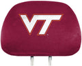 Virginia Tech Hokies Premium Pair of Auto Head Rest Covers, Full Color Printed, Elastic, 10x14 Inch