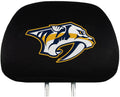 Nashville Predators Pair of Premium Auto Head Rest Covers, Embroidered, Black Elastic, 14x10 Inch