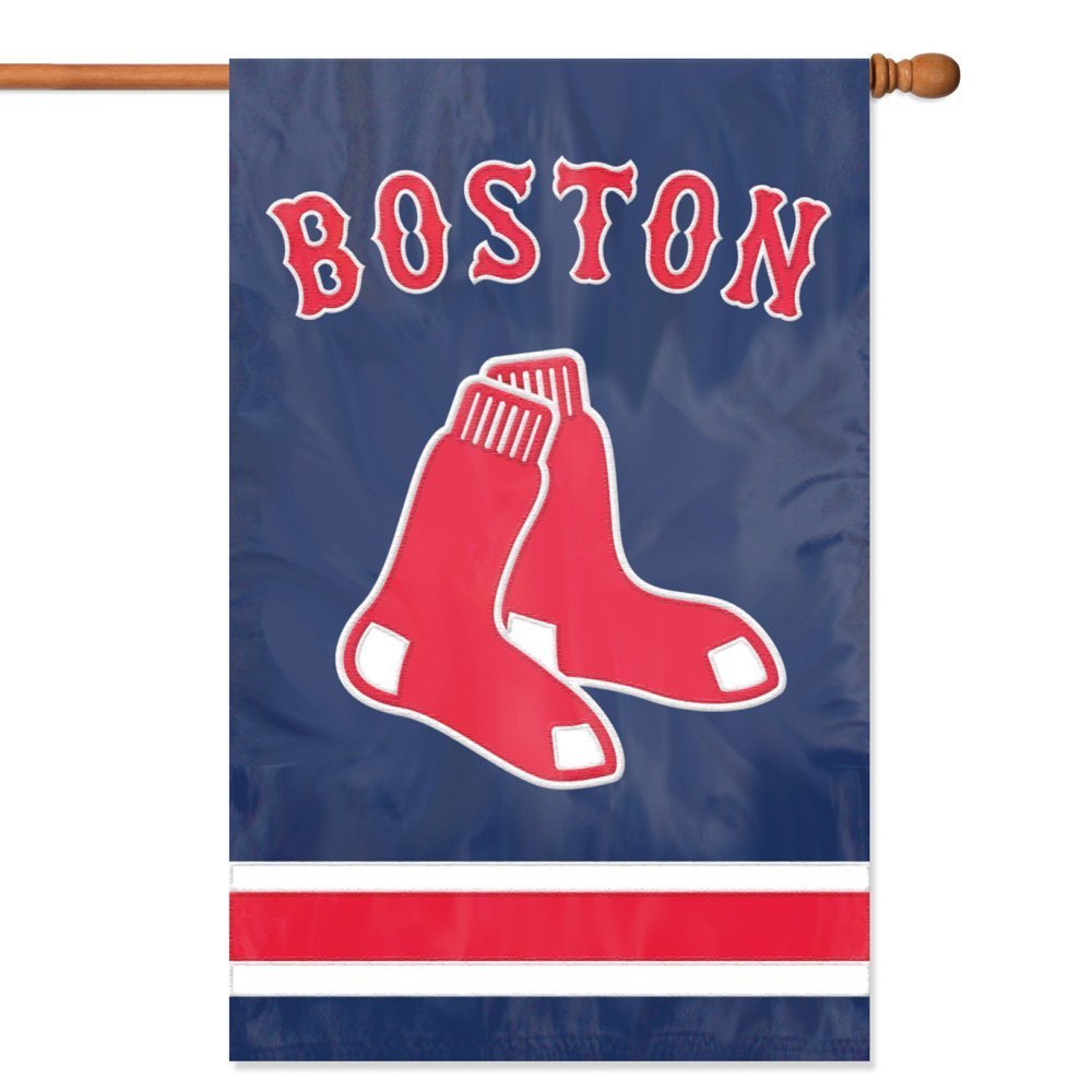 Boston Red Sox Premium Double Sided Banner Flag, Applique Embroidered, 28x44 Inches