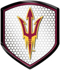 Arizona State University Sun Devils High Intensity Reflector, Shield Shape, Raised Decal Sticker, 2.5x3.5 Inch, Home or Auto, Full Adhesive Backing