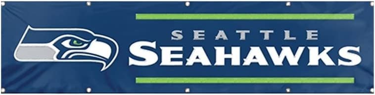 Seattle Seahawks Huge 8x2 Feet Premium Emboridered Banner Flag Metal Grommets