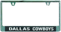 Dallas Cowboys Metal License Plate Frame Chrome Tag Cover, Laser Acrylic Mirrored Inserts, Carbon Fiber Design, 12x6 Inch