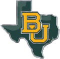 Baylor University Bears Team State Design Auto Emblem, Aluminum Metal, Embossed Team Color, Raised Decal Sticker, Full Adhesive Backing