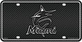 Miami Marlins Metal Auto Tag License Plate, Carbon Fiber Design, 6x12 Inch