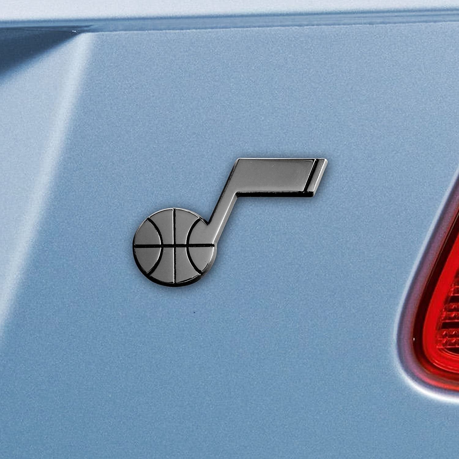 Utah Jazz Premium Solid Metal Raised Auto Emblem, Shape Cut, Adhesive Backing
