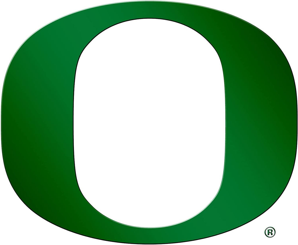 University of Oregon Ducks Premium Solid Metal Raised Auto Emblem, Team Color, Shape Cut, Adhesive Backing