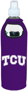 Texas Christian Horned Frogs TCU 1/2 Liter Water Bottle Neoprene Beverage Insulator Holder Cooler with Clip University of