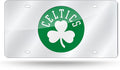 Boston Celtics Premium Laser Cut Tag License Plate, Mirrored Acrylic Inlaid, 12x6 Inch