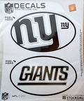 New York Giants 2-Piece White and Clear Euro Decal Sticker Set, 4x2.5 Inch Each