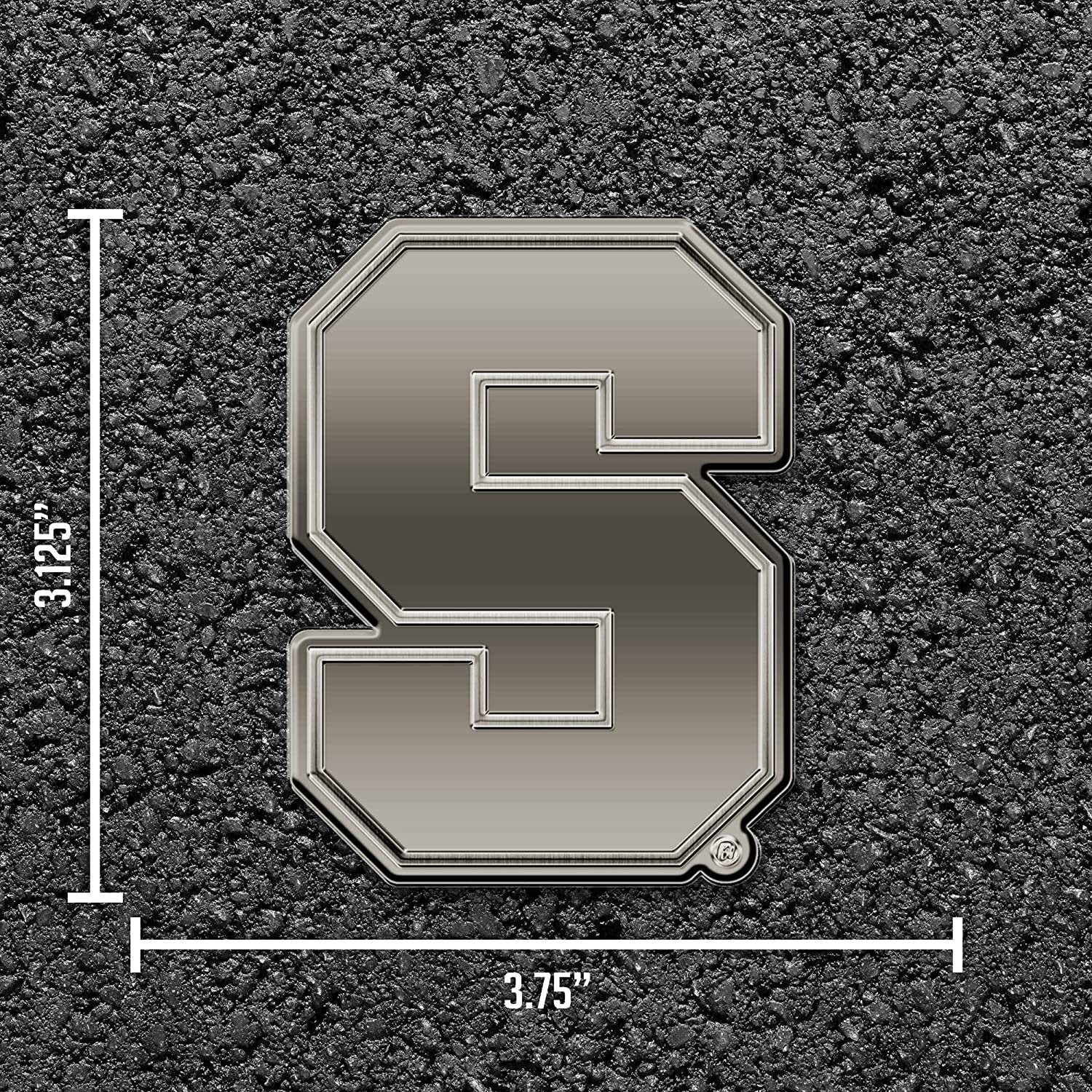 Syracuse University Orange Solid Metal Auto Emblem Antique Nickel for Car/Truck/SUV