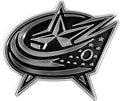 Columbus Blue Jackets Auto Emblem, Silver Chrome Color, Molded, Raised, Adhesive Tape Backing, 3 Inch