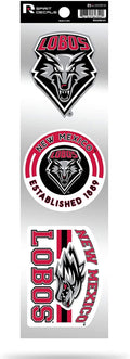 New Mexico Lobos Triple Retro Throwback Spirit Decals Flat Vinyl Auto Home Sticker Sheet University of