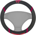 Virginia Tech Hokies Steering Wheel Cover Premium Embroidered Black 15 Inch