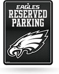 Rico Industries NFL Football Philadelphia Eagles Carbon Fiber 8.5" x 11" Carbon Fiber Metal Parking Sign - Great for Man Cave, Bed Room, Office, Home Décor