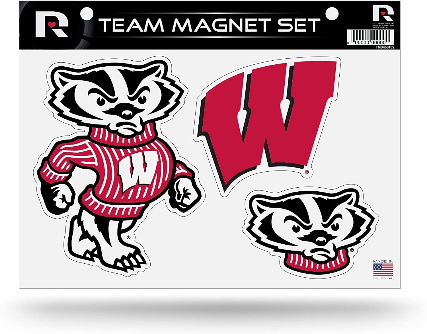 Wisconsin Badgers University of Multi Magnet Sheet Shape Cut 8x11 Inch