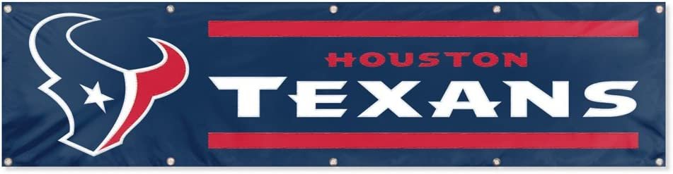 Houston Texans Huge 8x2 Feet Premium Emboridered Banner Flag Metal Grommets