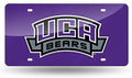 University of Central Arkansas Bears Premium Laser Cut Tag License Plate, Purple, Mirrored Acrylic Inlaid, 12x6 Inch