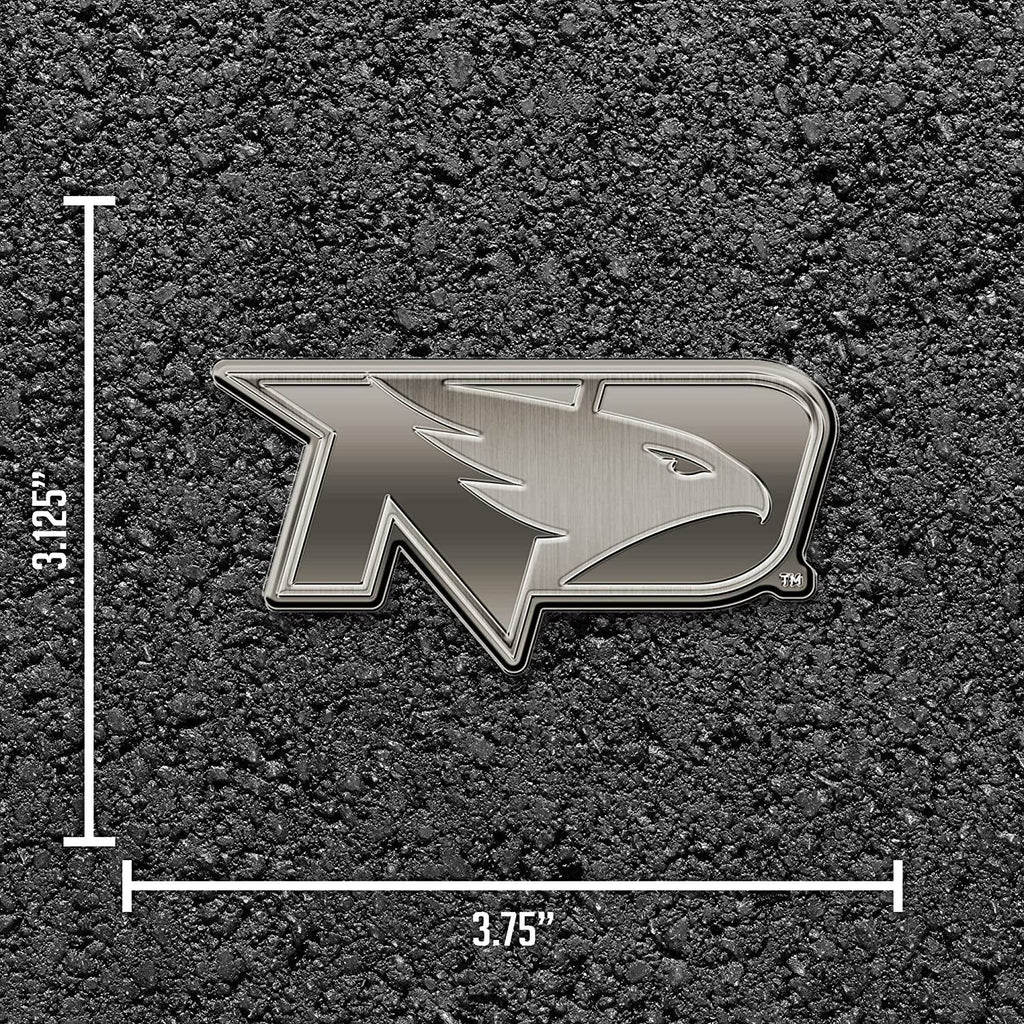 University of North Dakota Fighting Hawks Solid Metal Auto Emblem Antique Nickel for Car/Truck/SUV