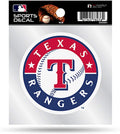 Texas Rangers 4x4 Inch Die Cut Decal Sticker, Primary Logo, Clear Backing