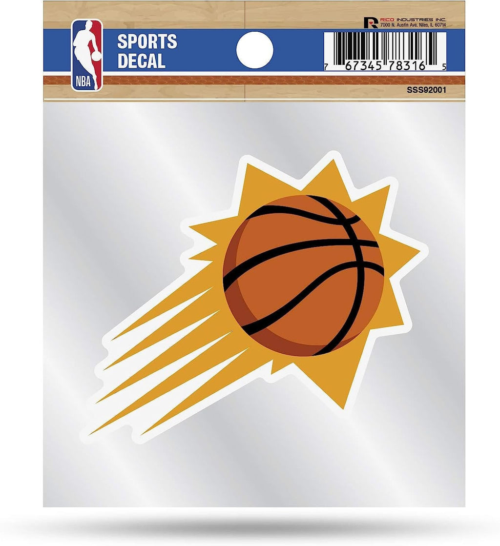 Phoenix Suns 4x4 Die Cut Inch Decal Sticker Flat Vinyl, Primary Logo, Clear Backing