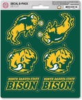 North Dakota State University Bison 6-Piece Decal Sticker Set, 5x6 Inch Sheet, Gift for football fans for any hard surfaces around home, automotive, personal items