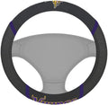 Minnesota Vikings Premium 15 Inch Black Emroidered Steering Wheel Cover