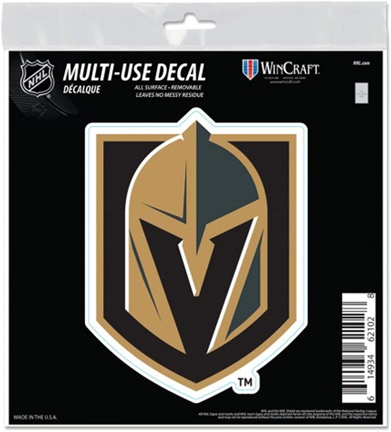 Las Vegas Golden Knights 6 Inch Decal Sticker, Flat Vinyl, Die Cut, Primary Design, Full Adhesive Backing