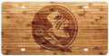 Florida State University Seminoles Premium Laser Cut Tag License Plate, Woodgrain Design, Mirrored Acrylic Inlaid, 6x12 Inch