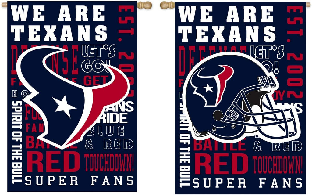 Houston Texans Premium Double Sided Banner Flag 28x44 Inch Fan Rules Design Indoor Outdoor
