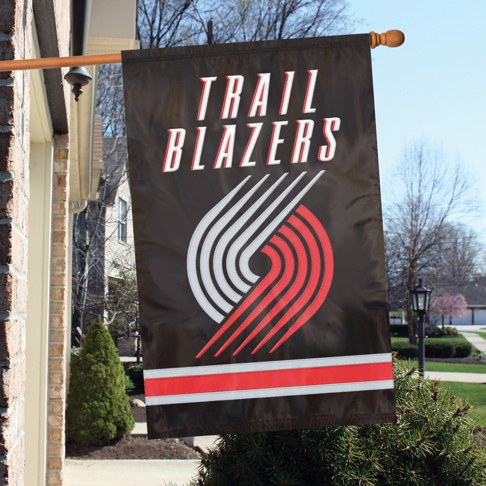 Portland Trail Blazers Premium House Banner Flag, Applique Embroidered, Double Sided, 44x28 Inch