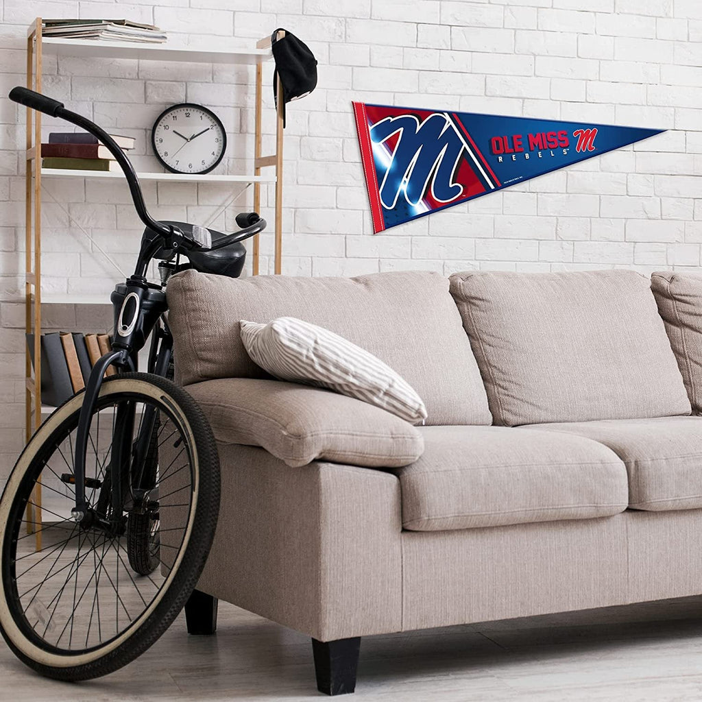 University of Mississippi Rebels Ole Miss Soft Felt Pennant, 12x30 Inch, Easy To Hang