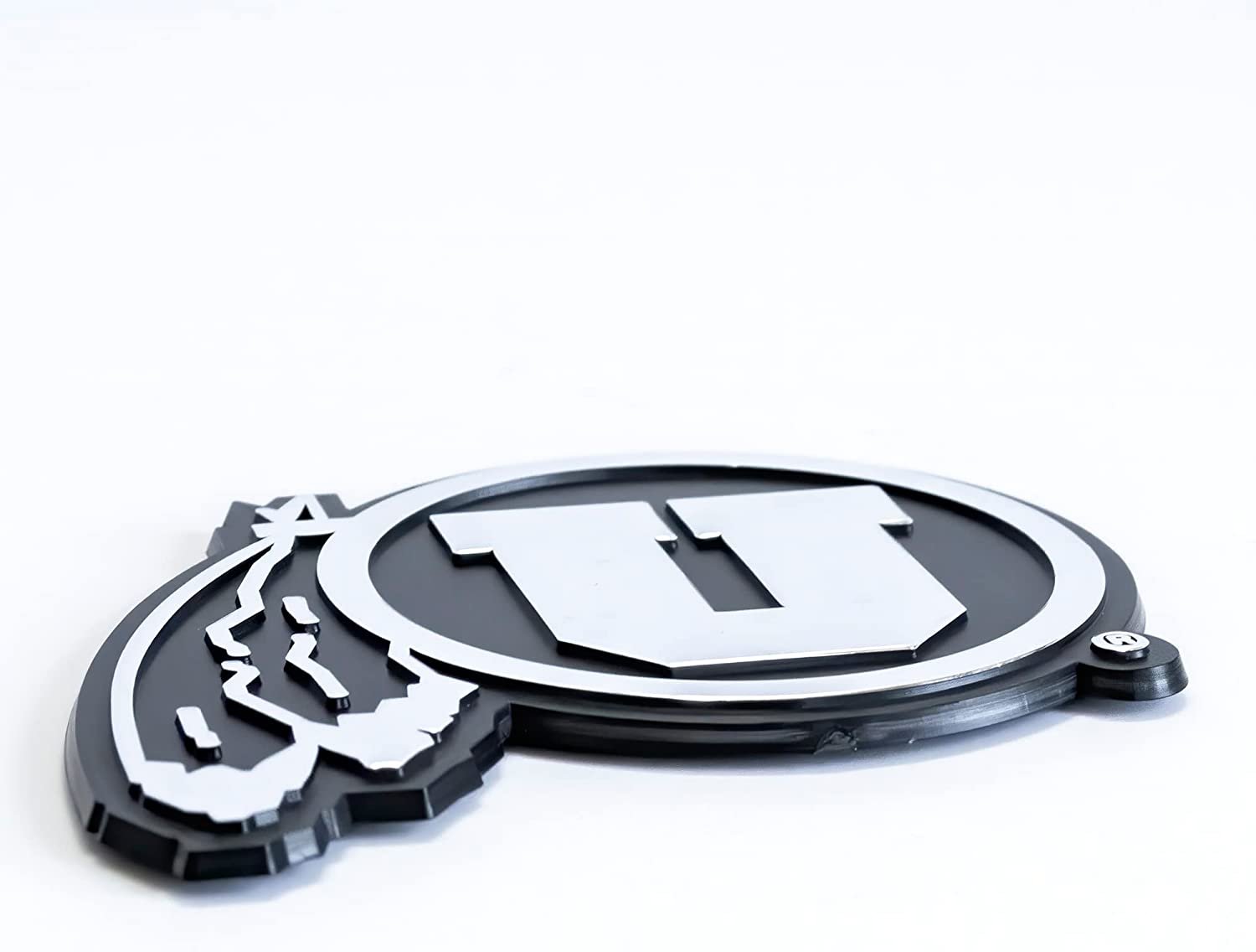Tampa Bay Lightning Auto Emblem, Silver Chrome Color, Raised Molded Plastic, 3.5 Inch, Adhesive Tape Backing