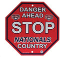 Washington Nationals 12" Plastic Wall Stop Sign Country Danger Ahead Baseball