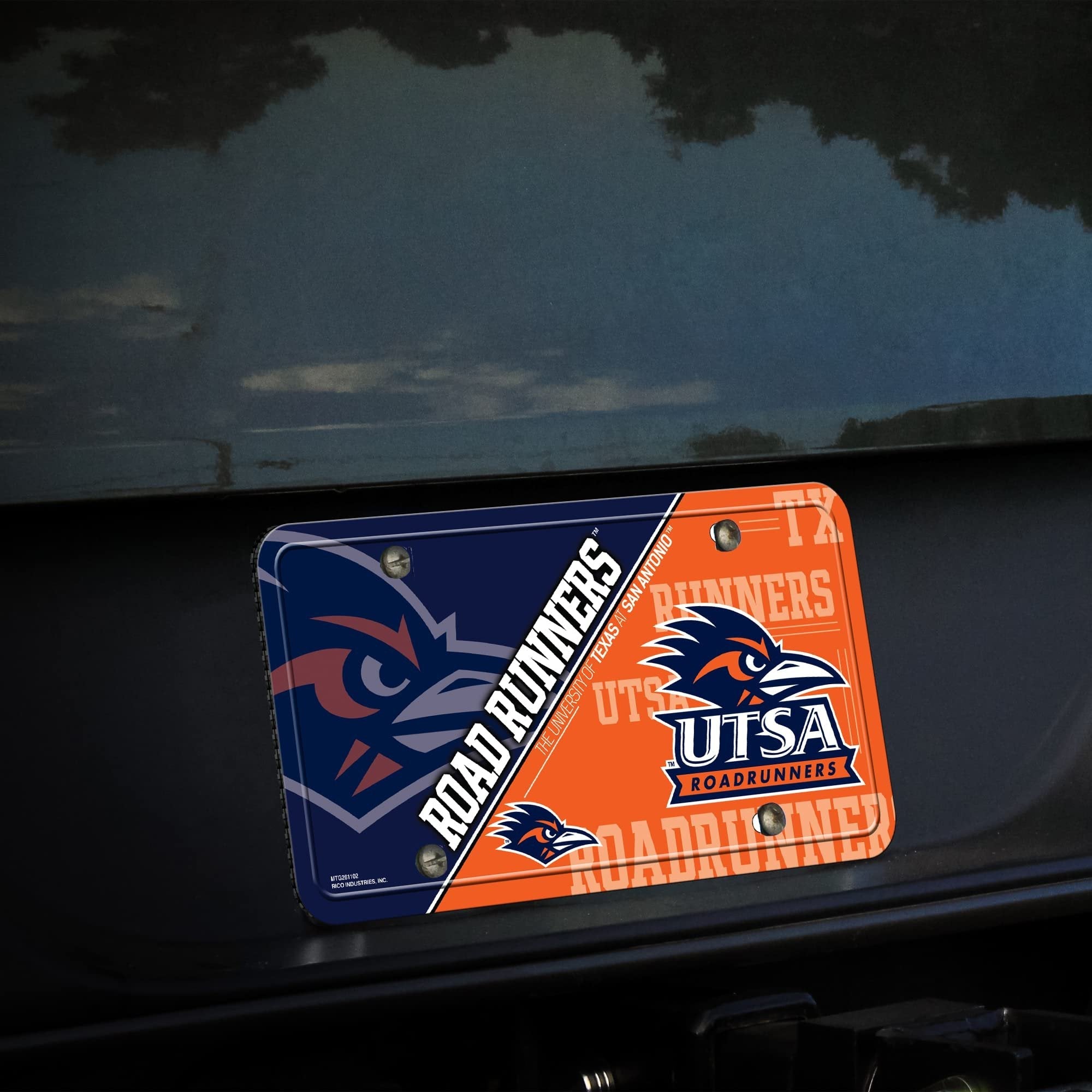 University of Texas San Antonio Roadrunners UTSA Premium Metal Auto Tag License Plate, Split Logo Design, 12x6 Inch