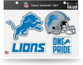 Rico Industries NFL Detroit Lions 8.5" x 11" Team Magnet Set for Car, Refrigerator, Fridge, Locker, Office Cabinet