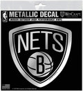 Brooklyn Nets 6 Inch Decal Sticker, Metallic Chrome Shimmer Design