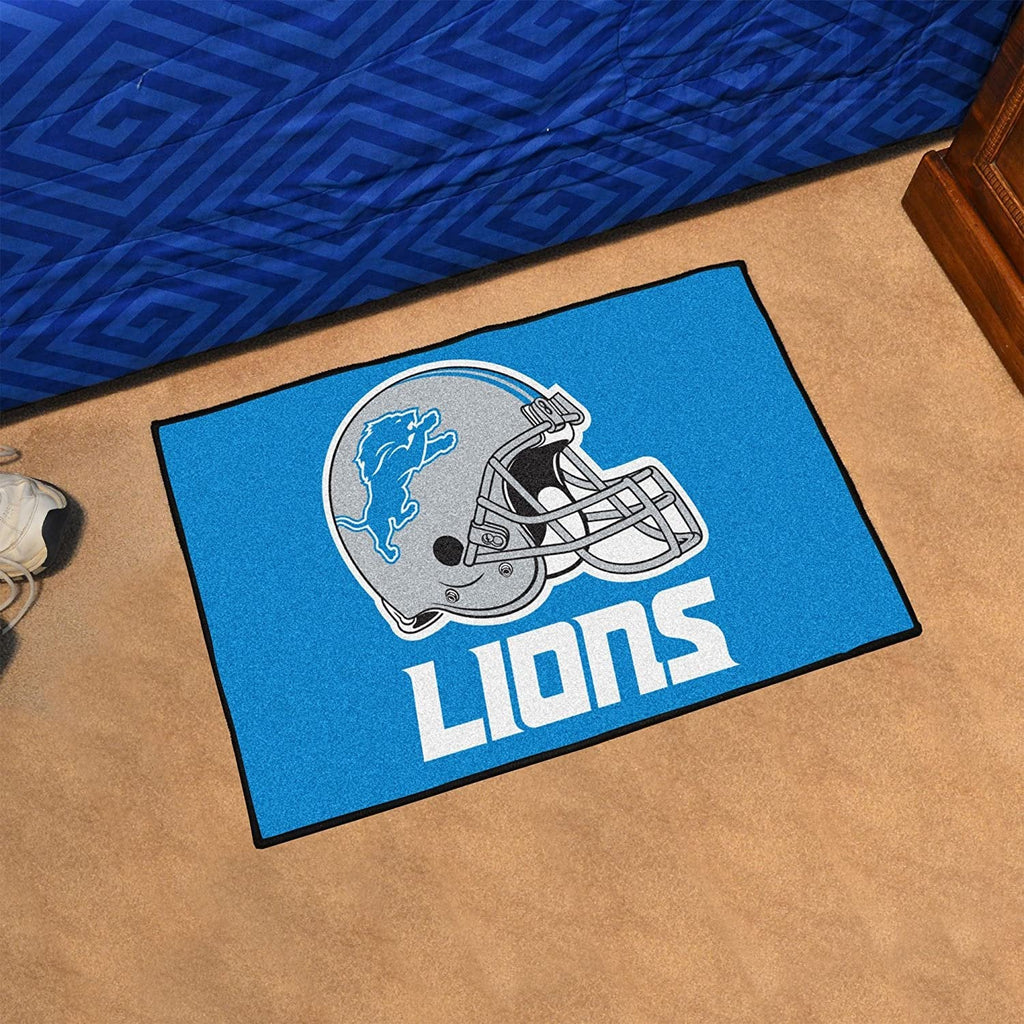 Detroit Lions Floor Mat Area Rug, 20x30 Inch, Nylon, Anti-Skid Backing